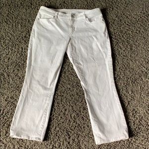 Loft White Curvy Kick Crop Size 10